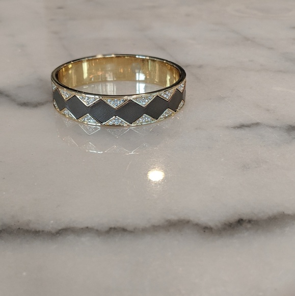 HOH 1960 Grey Leather Sunburst Bangle Bracelet - Picture 7 of 7